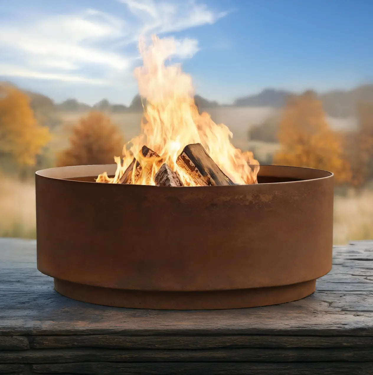 The Jake Large-Format Corten Steel Fire Pit, Sculptural Modern The Jake Large-Format Corten Steel Fire Pit, Sculptural Modern