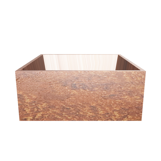 3D rendering of the square Jackson fire pit that has a flat rim